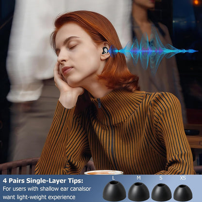 Noise-Proof Silicone Sleep earplugs: Reusable for Washing, Super Soft and Comfortable fit, Suitable for Sleep, Study, Travel, Work and Business Trips. Comes with 4 Pairs of earplug Tips (Black)
