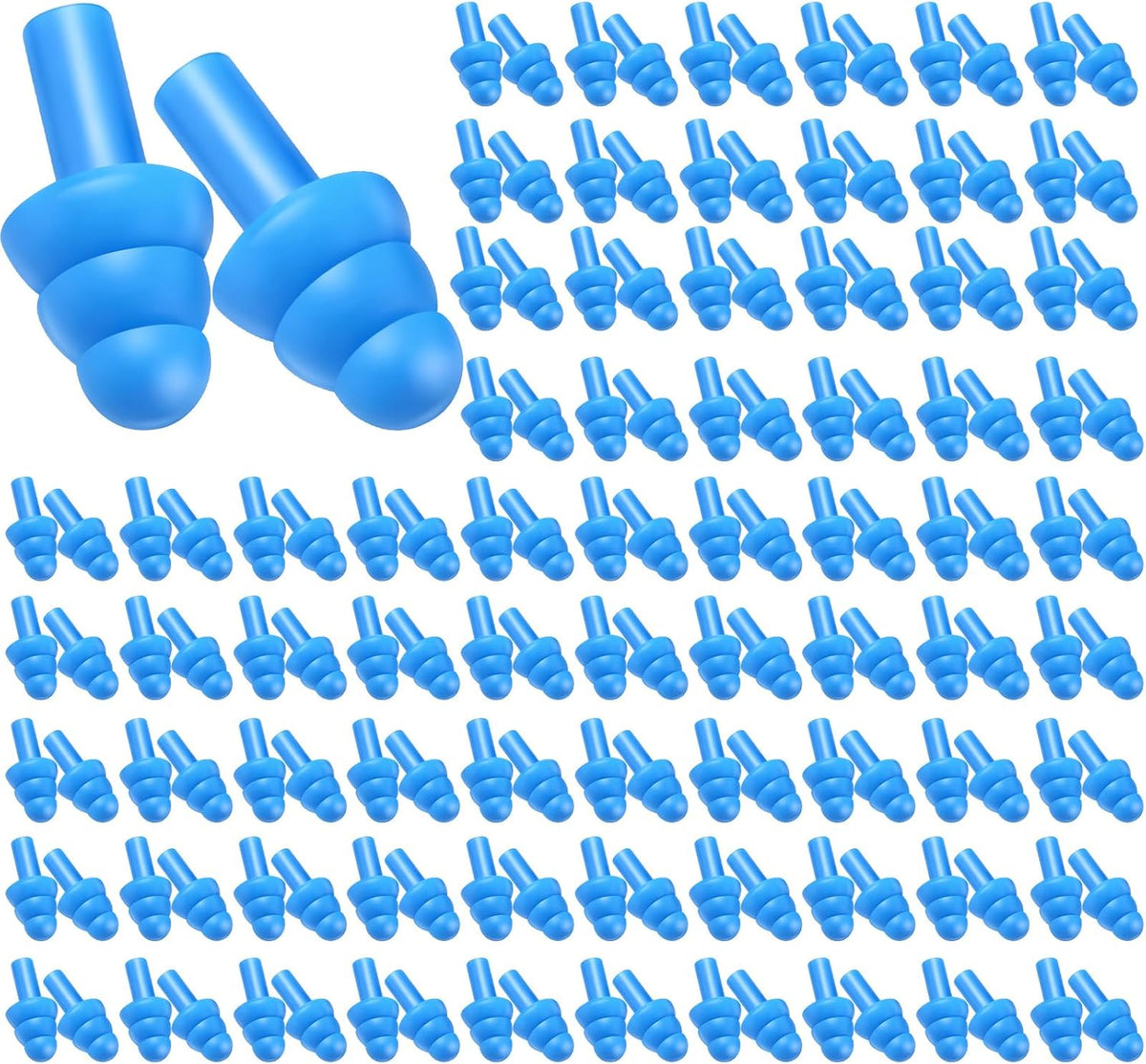 TrelaCo 200 Pairs Ear Plugs Bulk, Reusable Silicone Ear Plugs, Black