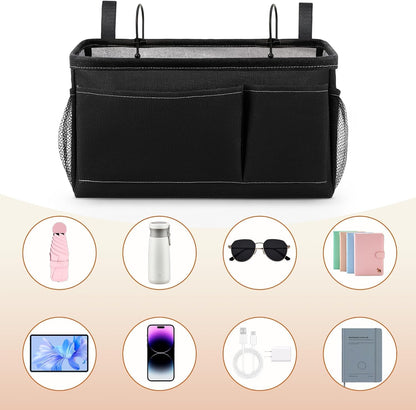 Fab totes Bedside Caddy for Dorm Bed, Bedside Storage Bag Hanging Organizer