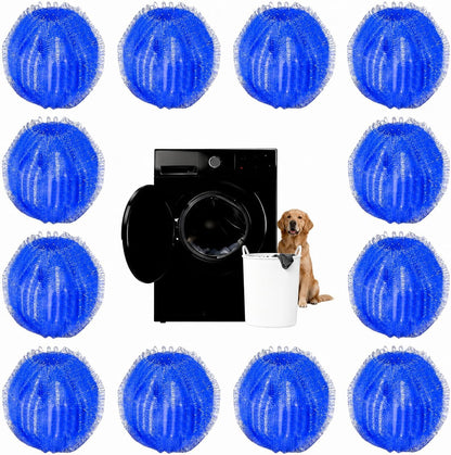Pet Hair Remover for Laundry, 12 PCS - Reusable Dog & Cat Hair Remover Tool, Effectively Removes Pet Hair, Lint and Dander from Bedding and Clothing, Suitable for Washing Machines, Dryers