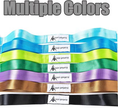 Oak-Sports Stretching Strap Yoga Strap for Physical Therapy with 10 Loops, Yoga Straps for Stretching, Upgraded Non-Elastic Stretch Band for Pilates, Dance and Gymnastics with Workout Guide