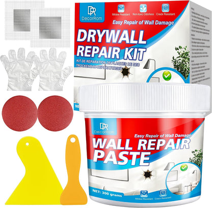 Drywall Repair Kit, 18oz Drywall Hole Patch Repair Kit Wall Patch Repair | White Waterproof Wall Repair Putty for Dents, Cracks, Nail Holes and Other Defects on Walls From Garage, Classroom & Home