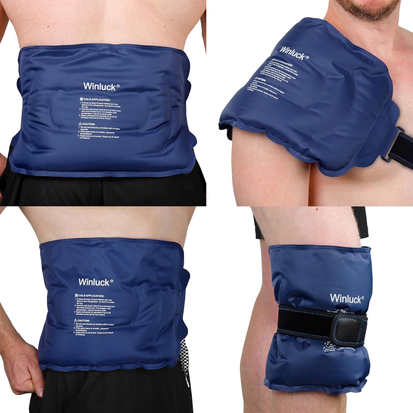 Gel Ice Cold Packs - (2-Piece Set) Soft Reusable Cold/Hot Compress, Provides Alleviate Joint and Muscle Pain. Flexible Therapy from Injuries - Shoulder, Back, Knee, Neck, Ankle & More.
