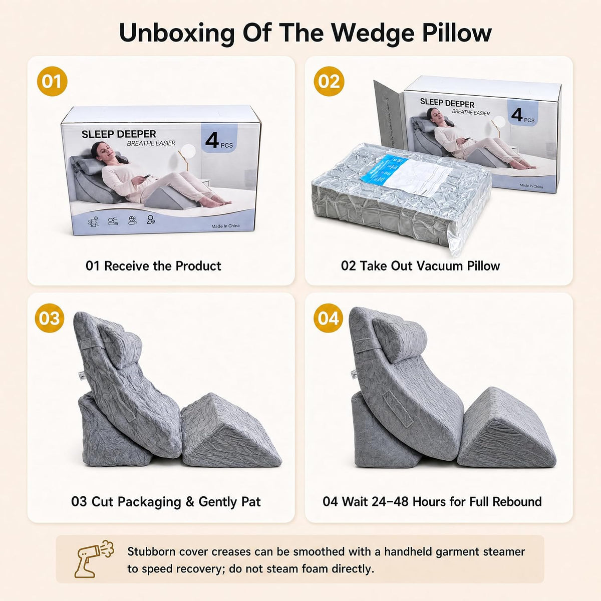 Axelrod Orthopedic Bed Wedge Pillow Set, Post Surgery Foam for Back, Neck and Leg Pain Relief Comfortable & Adjustable Ortho Pillows- Anti Snoring, Heartburn, Acid Reflux & GERD Sleeping Navy