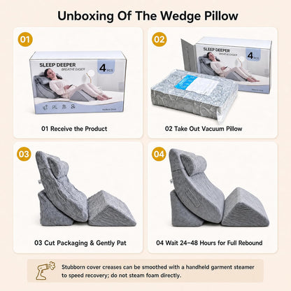 Axelrod Orthopedic Bed Wedge Pillow Set, Post Surgery Foam for Back, Neck and Leg Pain Relief Comfortable & Adjustable Ortho Pillows- Anti Snoring, Heartburn, Acid Reflux & GERD Sleeping Navy
