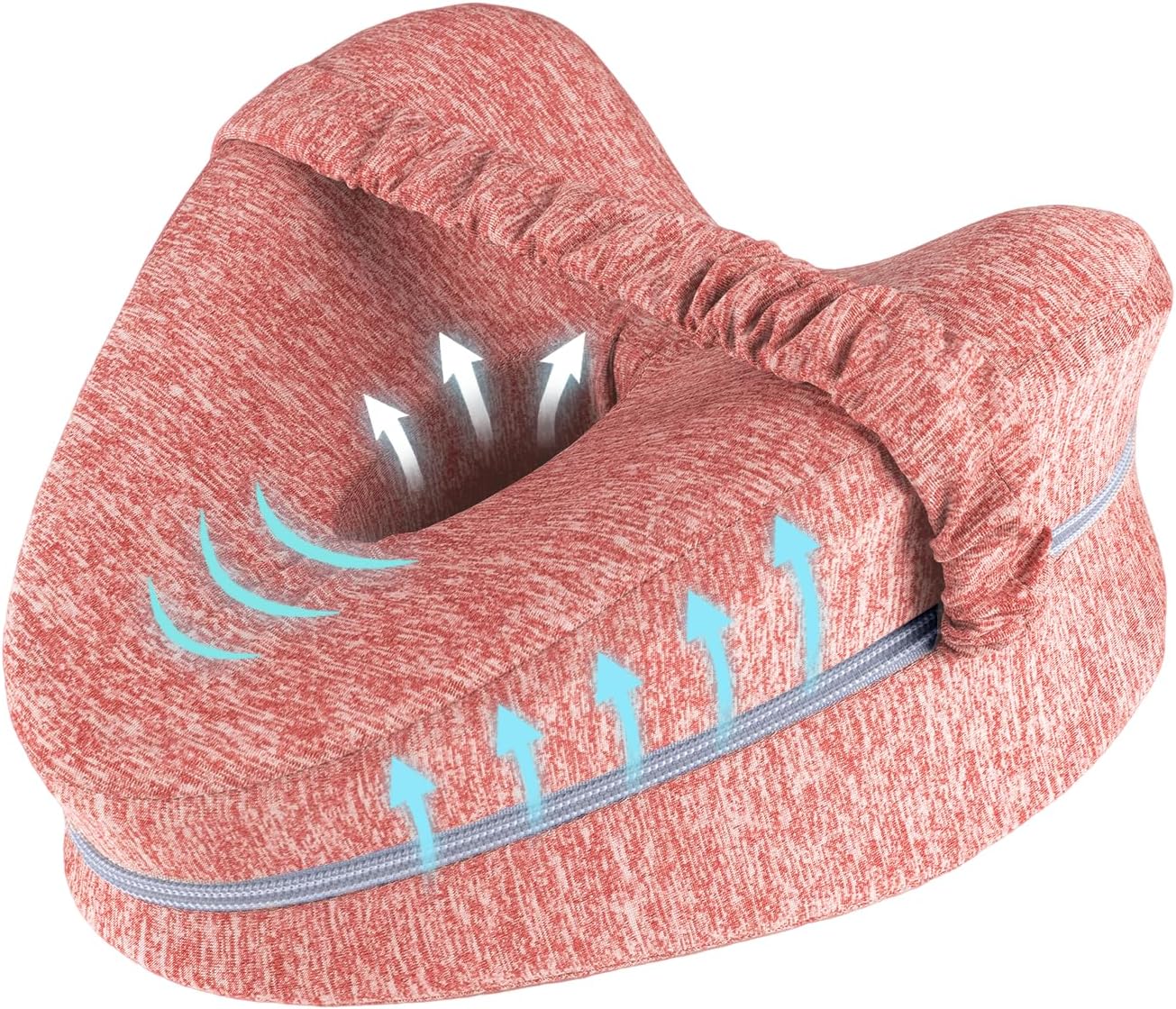Knee Pillow for Side Sleepers, Leg Pillow for Sleeping, Knee Pillow with Strap, Alignment Pillow Between Legs, Suitable for Relieving Leg, Back & Knee Pain, Machine Washable (Blue)