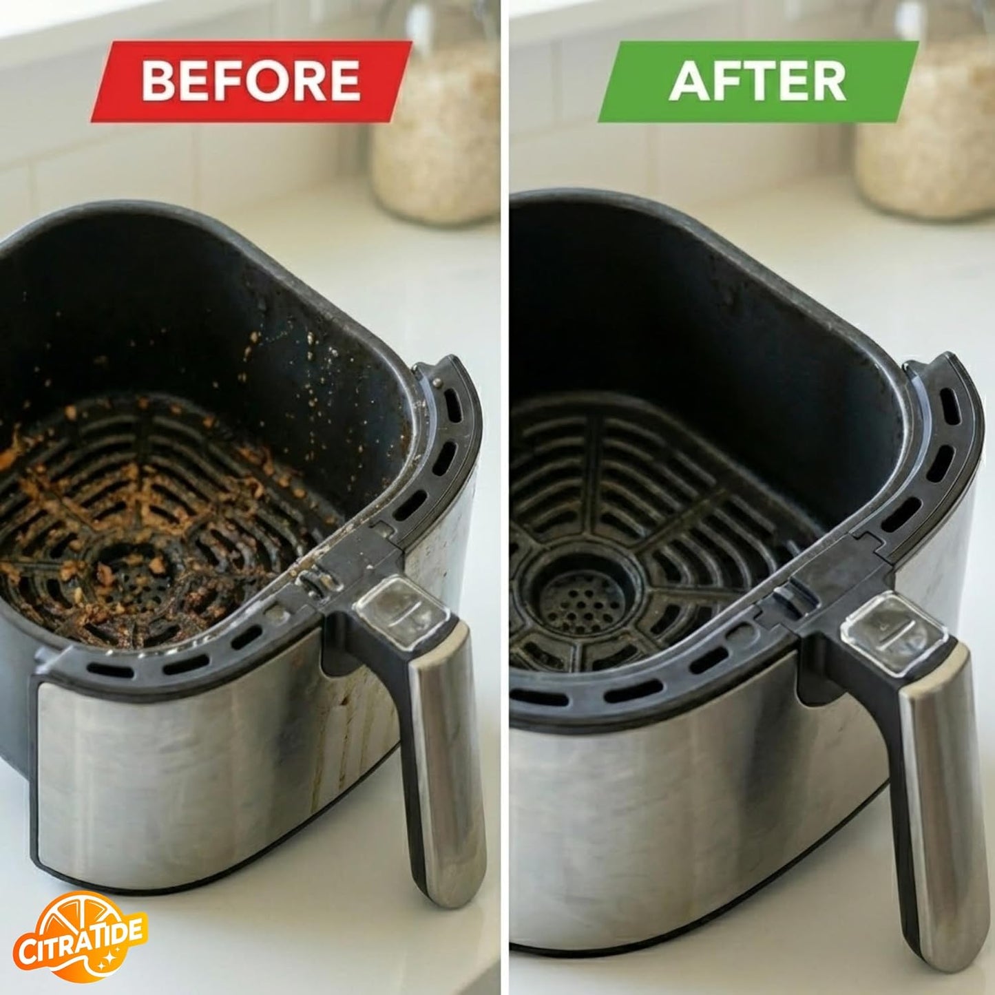 Air Fryer Cleaner Spray – Citrus Powered Grease Remover, Non-Toxic & Plant-Based, Cuts Baked-On Oil & Odor, Safe for Kitchen Appliances, USA Made – 16fl oz