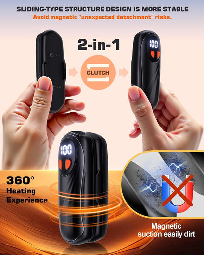 Hand Warmers Rechargeable 2 Pack, 6000mAh Electric Hand Warmers, Silver