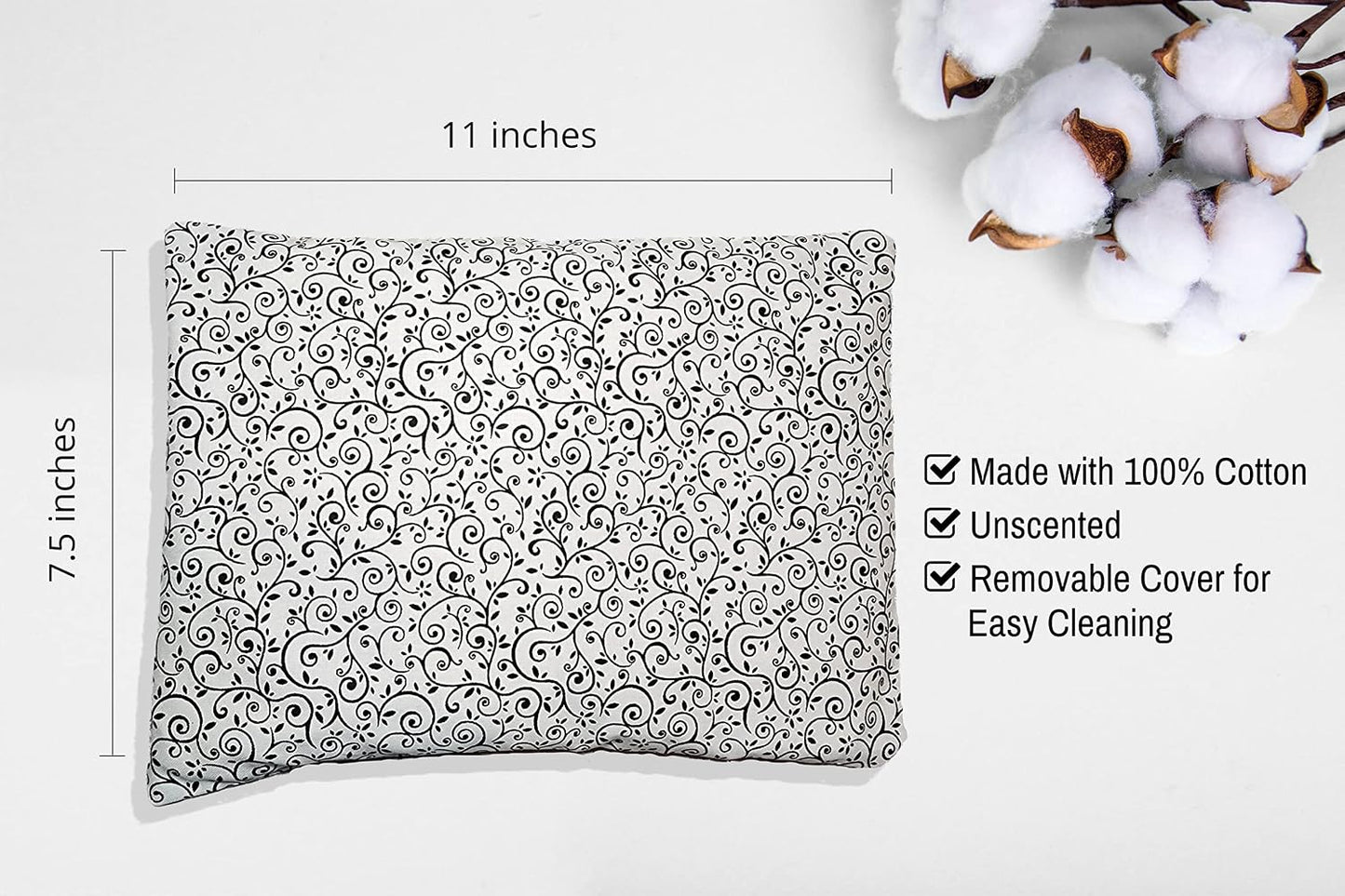 Microwavable Corn Filled Heating Pad and Cold Pack/Washable 100% Cotton Cover (Cross Hatch - Mint, 7.5in W x 11in L)