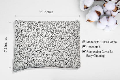 Microwavable Corn Filled Heating Pad and Cold Pack/Washable 100% Cotton Cover (Cross Hatch - Mint, 7.5in W x 11in L)