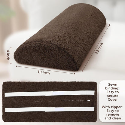 Wesiti Recliner Foot Pillow Cushion High Resilience Sherpa Memory Foam Bolster Sleeping Rest Multipurpose Half Roll Leg Pillow Suitable for Bed Chair Sofa Headrest Back Lumbar Leg Support(Dark Gray)