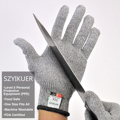 Cut Resistant Gloves Food Grade Level 5 Hand Protection,Kitchen Cut Gloves (Medium(palm Diameter 3.35-3.75inch))