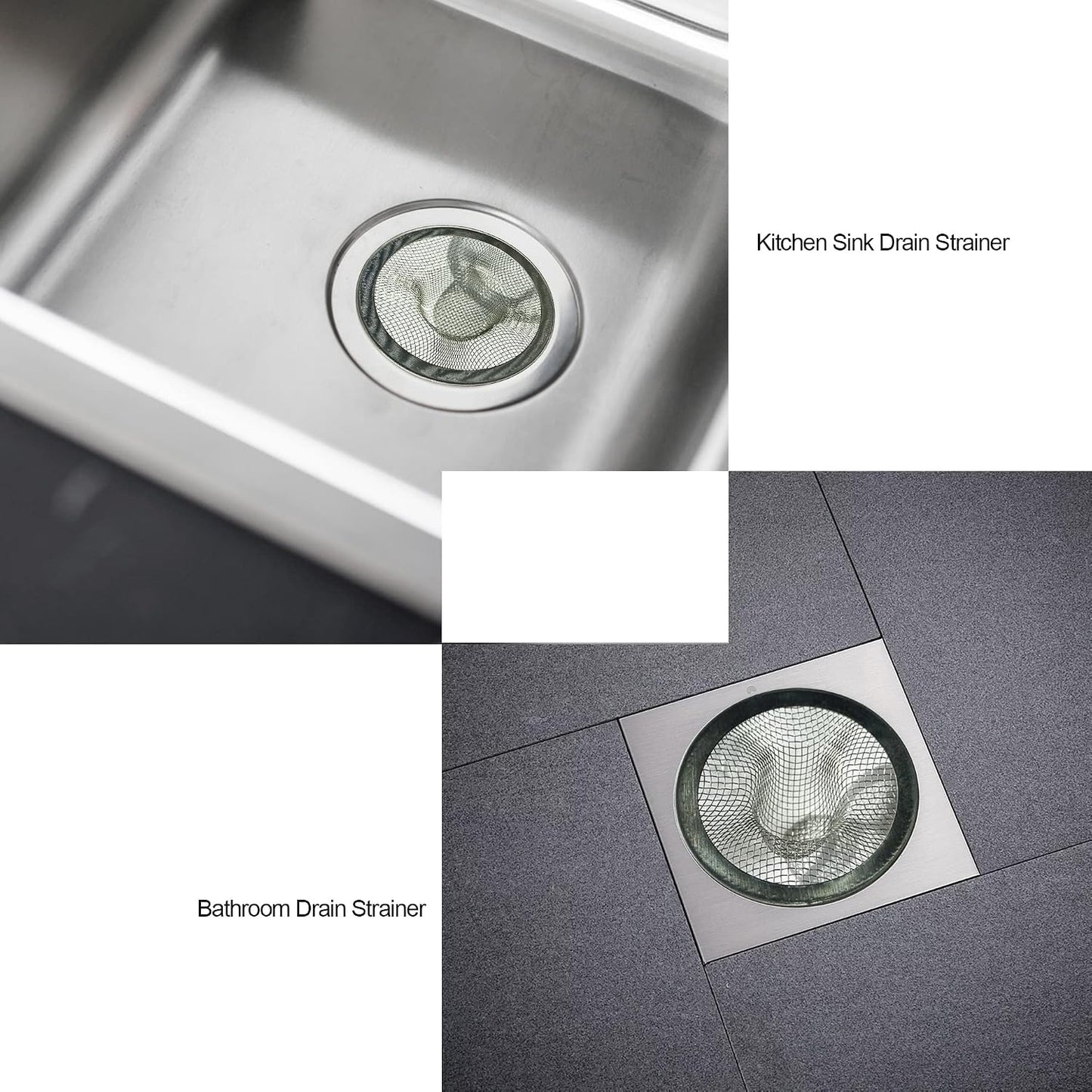 Sink Strainer,Drain Hair Catcher for Bathroom Bathtub Drains(2.75" / 1") | Bathroom Sink Drain Strainer,2PCS Drain Mesh Baskets for Laundry, Mop Pool, RV Sink