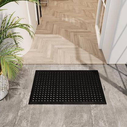 Ottomanson Waterproof Boot Tray Rubber Shoe Mat with Raised Edges, Heavy Duty Non Slip All Weather Entryway Mat for Shoes and Pets, Indoor Outdoor Use, 18" x 28"