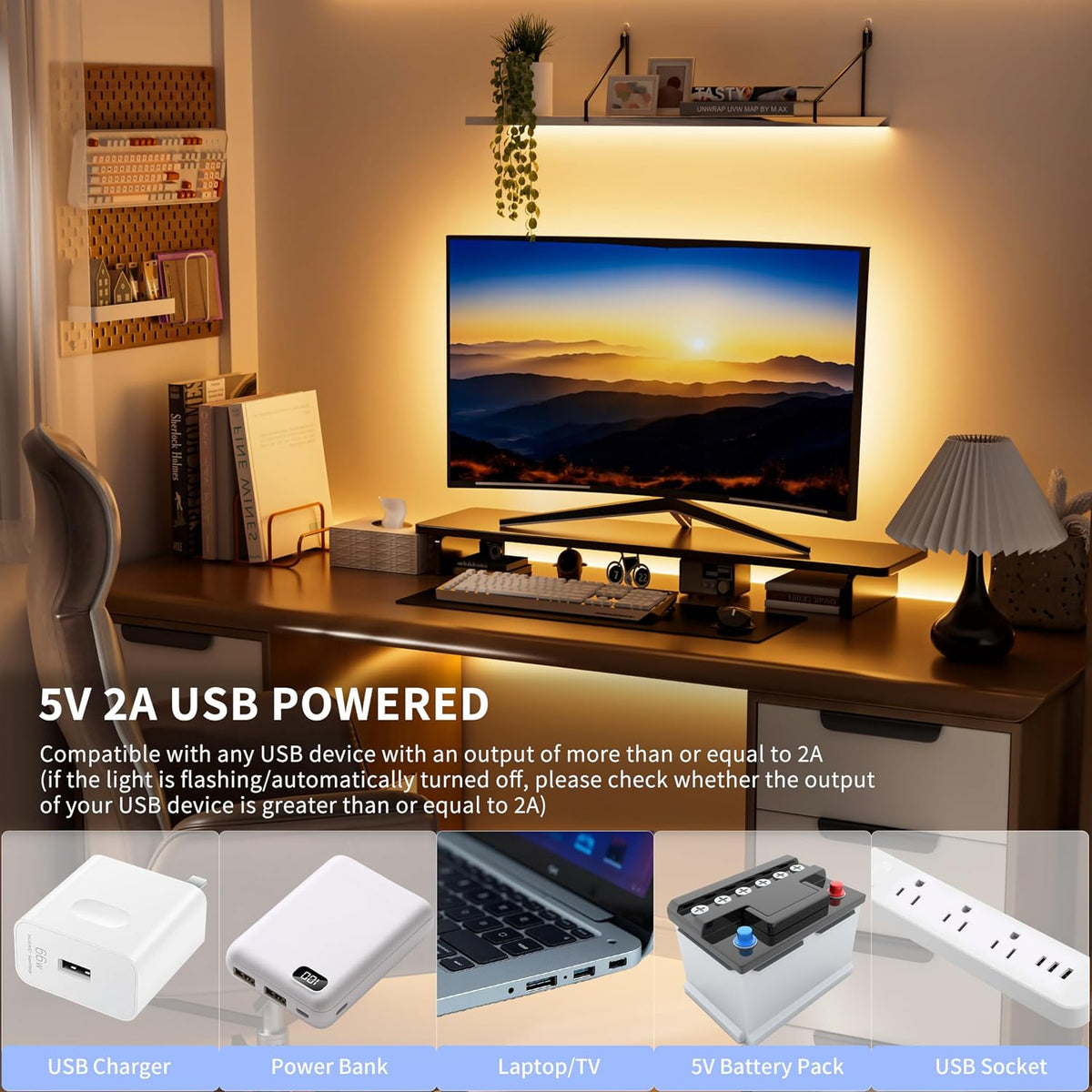 PAUTIX Dotless LED Lights,COB LED Strip Lights with Motion Sensor,5V USB Powered 2700K Warm White,Super Bright Dimmable Motion Activated,Bedroom,Cabinets,Kitchen,Stairs,Closet Indoor Lighting