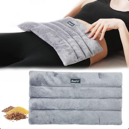 Romfox Microwavable Heating Pad for Pain Relief, Moist Heat for Cramps, Muscles, Joints, Back, Neck and Shoulders, Heat Compress Pillow, for Both Hot and Cold Therapy (Purple - Lavender Scented)
