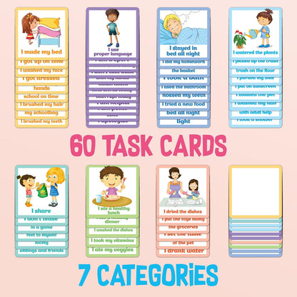 Behavior Reward Chart System - Pad with 26 Chore Charts for Kids, 2800 Stickers to Motivate Responsibility & Good Habits