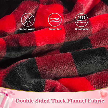 Wearable Blanket Sweatshirt Gifts for Women and Men, Warm and Cozy Giant Blanket Hoodie, Thick Flannel Blanket with Sleeves and Giant Pocket - Dark Gray