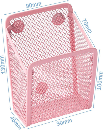 Magnetic Pencil Holder,Mesh Stainless Steel Pen Basket, Metal Writing Utensil Storage Organizer for Whiteboard,Blackboard,Kitchen, Locker, Home, or Office | Metal Writing Utensil Storage Organizer for Whiteboard,Blackboard,Kitchen, Locker, Home, or Office