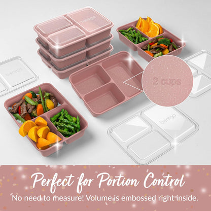 Bentgo Prep 3-Compartment Meal Prep Containers with Lids, 20 Piece Set | 4-Cup Capacity, Portion Control, Stackable, Microwave, Freezer & Dishwasher-Safe, PFAS & BPA-Free (Navy Blue)