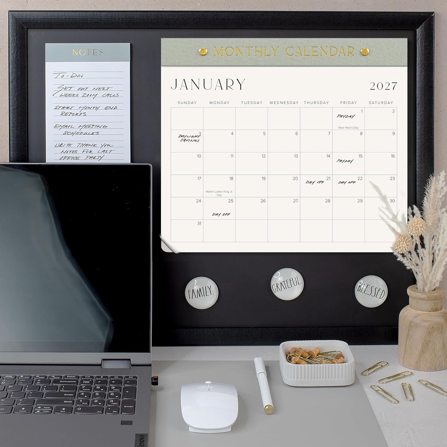 Beautiful 2026-2027 Magnetic Fridge Calendar - Runs June 2026 to Dec 2027 | The Perfect Monthly Refrigerator Paper Calendar for Easy Organizing - Runs from June 2026 Until December 2027