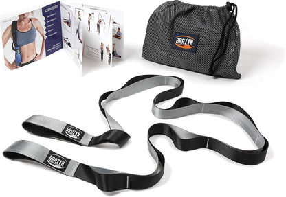 Brazyn Mobility Stretching Strap | Multi-Functional 12-Loop Strap for Stretching, Yoga, Physical Therapy, Pilates, Dance and Gymnastics