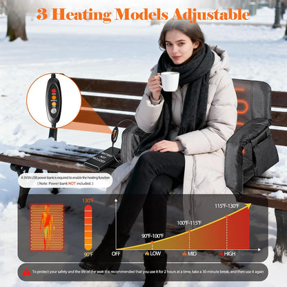 20.5"/25" Wide Stadium Seat for Bleachers w/Back Support Padded Cushion Portable Reclining Bleacher Seats Camping Stadium Chair Waterproof