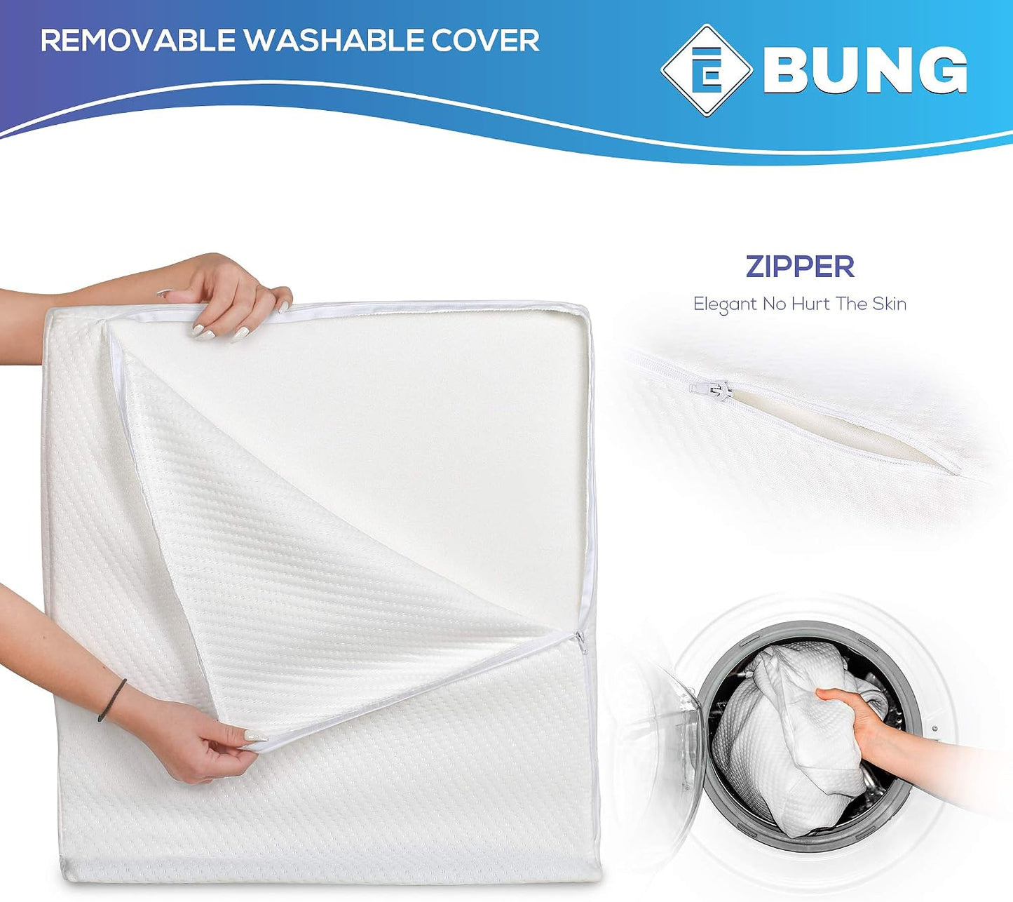 Ebung Memory Foam Leg Elevation Pillow - Support Pillow to Raise Feet for Better Elevation, Circulation, Leg Swelling Wedge Design for Comfort and Recovery