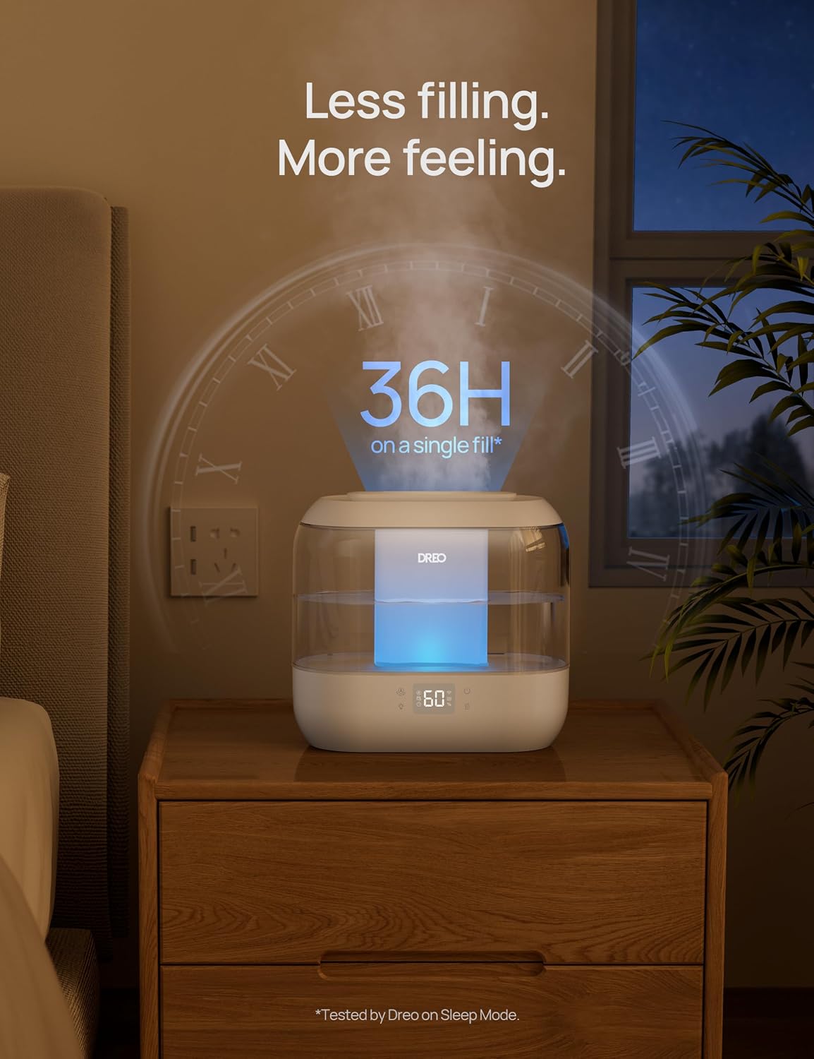 DREO Smart Humidifiers for Bedroom, 4L Cool Mist Humidifier