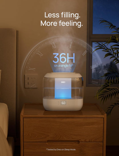 DREO Smart Humidifiers for Bedroom, 4L Cool Mist Humidifier