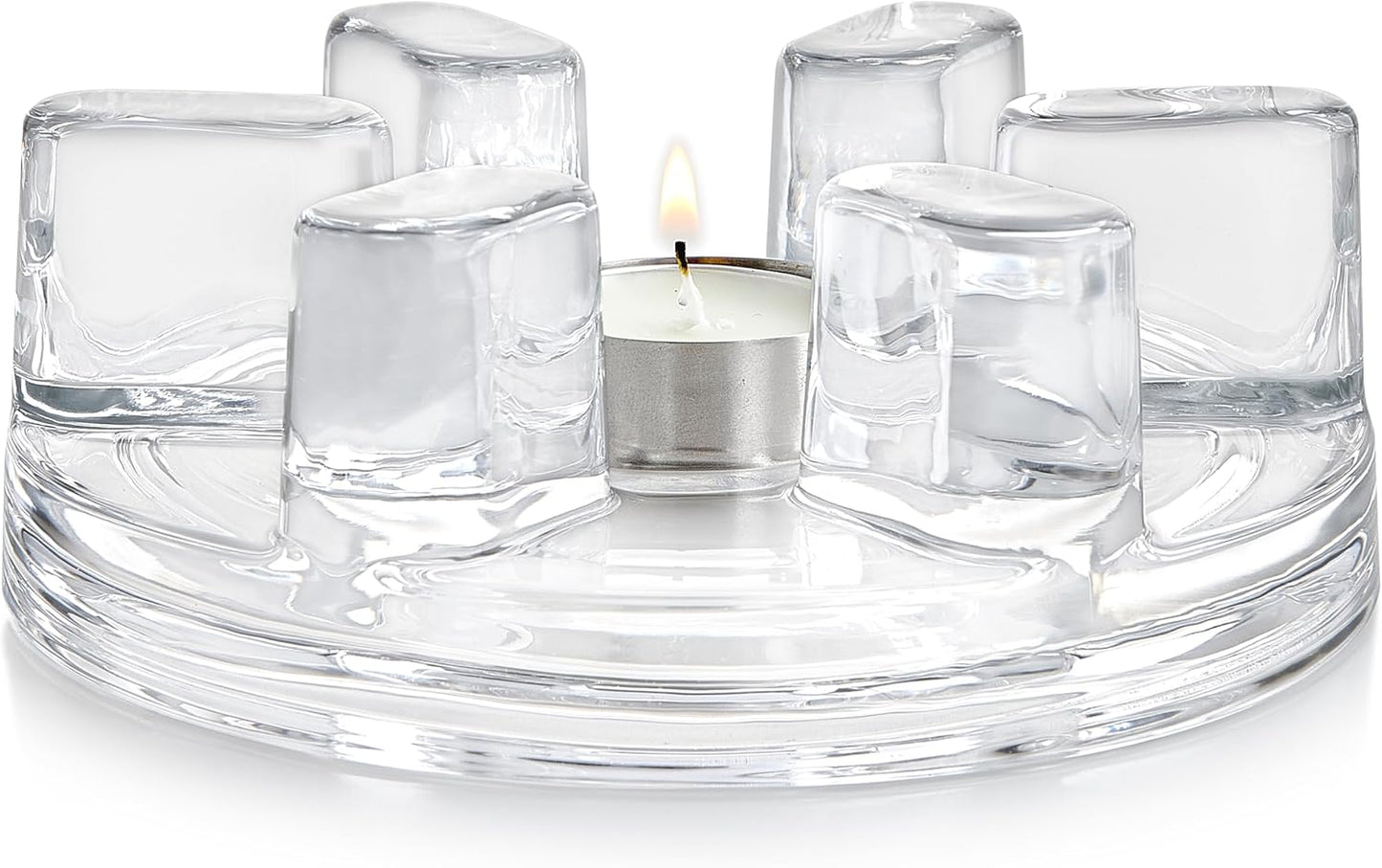 Teabloom Petals Tea Warmer – Elegant Glass Teapot Warmer with Tealight Candle | Universal Fit for Most Teapots | Durable Soda-Lime Glass Design