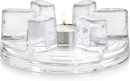Teabloom Petals Tea Warmer – Elegant Glass Teapot Warmer with Tealight Candle | Universal Fit for Most Teapots | Durable Soda-Lime Glass Design