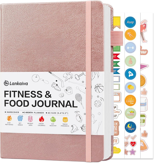 Food Journal & Workout Log Book: Daily Fitness Tracker & Food Diary with Calorie Counter | Exercise Planner Fitness Journal for Gym, Yoga, Weight Loss Goals | Workout Essentials for Women & Men, Green