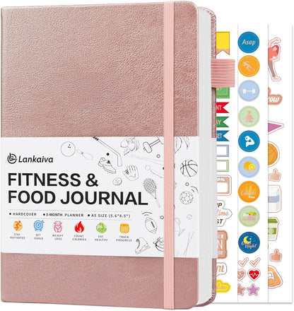 Food Journal & Workout Log Book, 90 Day Fitness Journal Tracker Diary