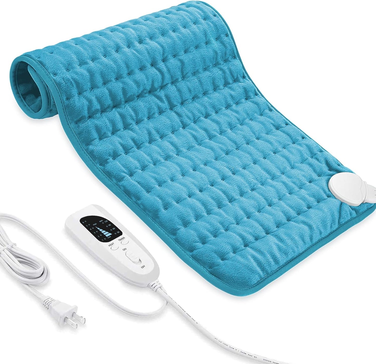 Electric Heating pad with 6 Heat Settings, Auto Shut Off, Dry Electric Heating for Back Neck Knee Arms Legs Shoulder Heat Pads for Christmas Birthday Father Mother's Day (24"X12", Gray Green)