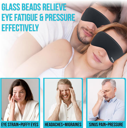 TEMP ZERO Gel Cooling Sleep Eye Mask - Warm Eye Compresses for Dry Eyes, Cooling Eye Masks for Puffy Eyes, Effective Hot & Cold Recovery, Retains Temperature Longer, Tension & Stress Relief
