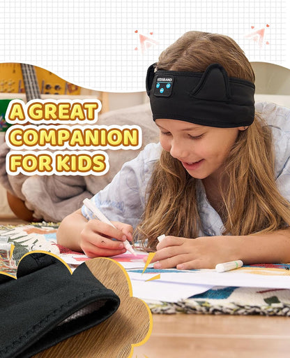 KIDSBAND Kids Bluetooth Headphones, Sleep Headband [Wireless & Wired Playback 2in1] Foldable Headphones for School/Travel/Tablet/Sleep