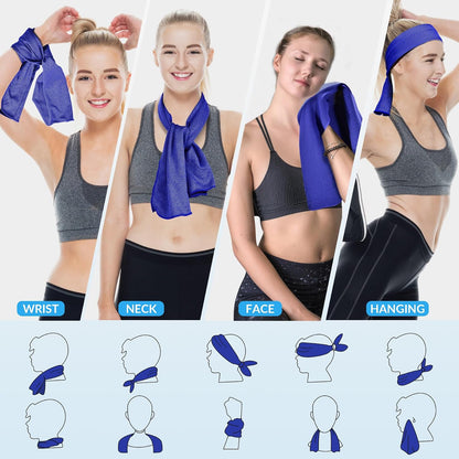 4 Pack Cooling Towels for Neck and Face(40"x12"), Cooling Neck Wraps, Ice Towel for Hot Weather, Soft Breathable Gym Towel, Cool Towel for Workout, Camping, Yoga, Sport, Running