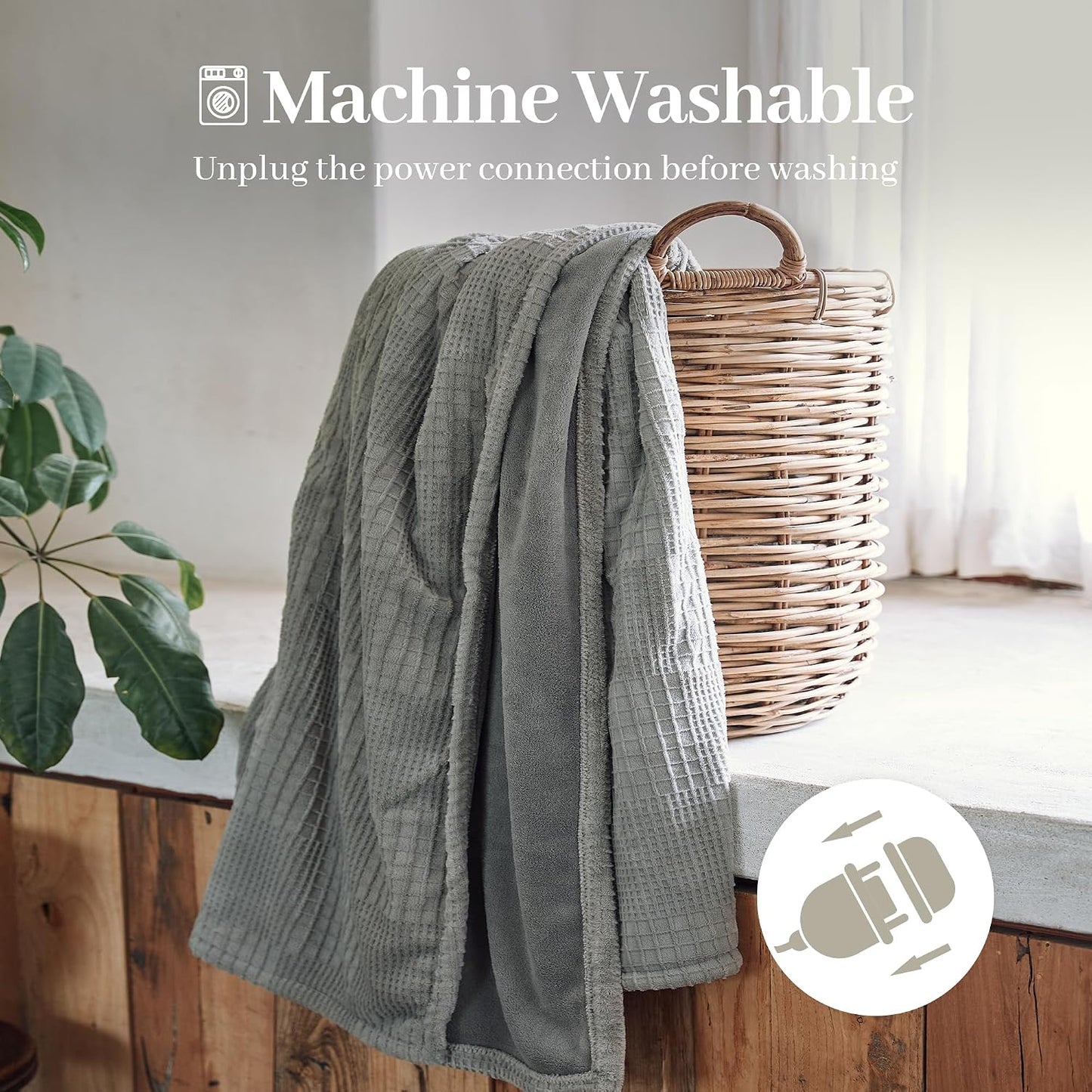 Texciting Heated Blanket 50X60,Soft Electric Blanket,ETL Certified,Grey | Heating Levels,Auto-Off Function,Heated Throw Blanket for Bed,Machine Washable,Gifts for Woman