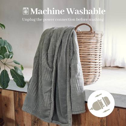 Texciting Heated Blanket 50X60,Soft Electric Blanket,ETL Certified,Grey | Heating Levels,Auto-Off Function,Heated Throw Blanket for Bed,Machine Washable,Gifts for Woman