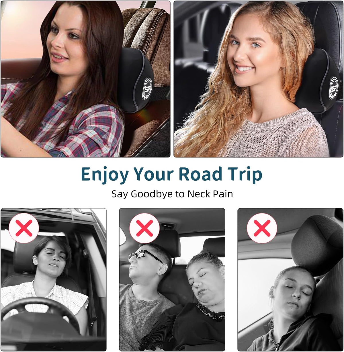 SPRFUFLY Make Relaxing Car Headrest Pillow, Car Neck Pillow for Driving