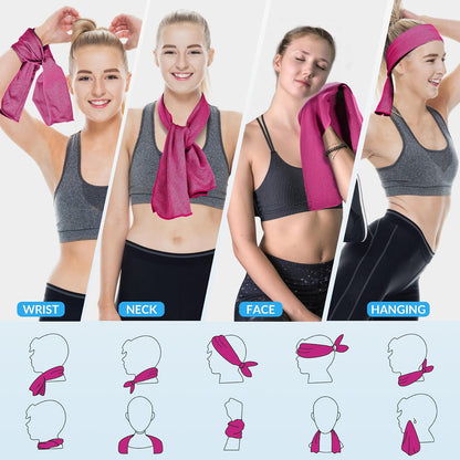 4 Pack Cooling Towels for Neck and Face(40"x12"), Cooling Neck Wraps, Ice Towel for Hot Weather, Soft Breathable Gym Towel, Cool Towel for Workout, Camping, Yoga, Sport, Running