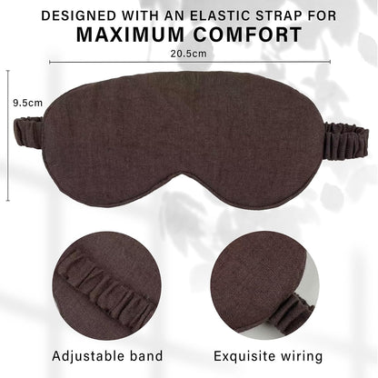 Eye mask Pure Linen Sleep Mask with Elastic Band, No Pressure On Eyes,Side Sleeper Eye Cover Organic Cotton Core Blindfold,Napping & Yoga Travel Essentials (Natural)