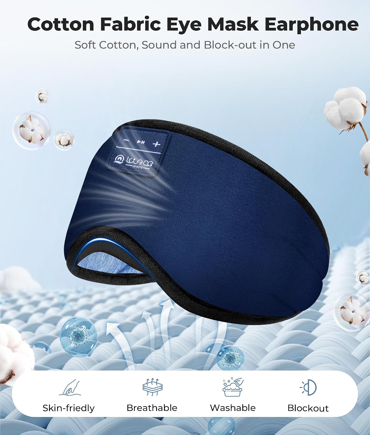 LOVE EYE Sleep Headphones Bluetooth 5.4 Sleeping Eye Mask Wireless Music Earphones with Built-in HD Speakers for Side Sleepers Cotton Sleeping Headphones for Women Men Gifts (Lavender Purple)