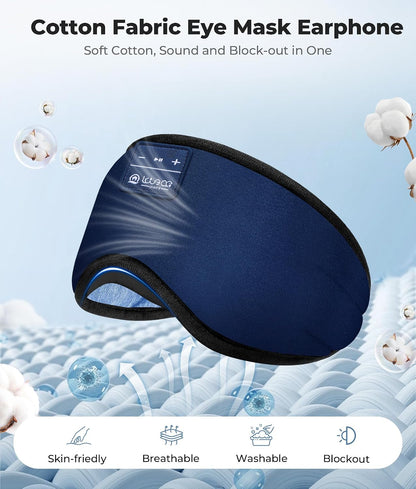 LOVE EYE Sleep Headphones Bluetooth 5.4 Sleeping Eye Mask Wireless Music Earphones with Built-in HD Speakers for Side Sleepers Cotton Sleeping Headphones for Women Men Gifts (Lavender Purple)