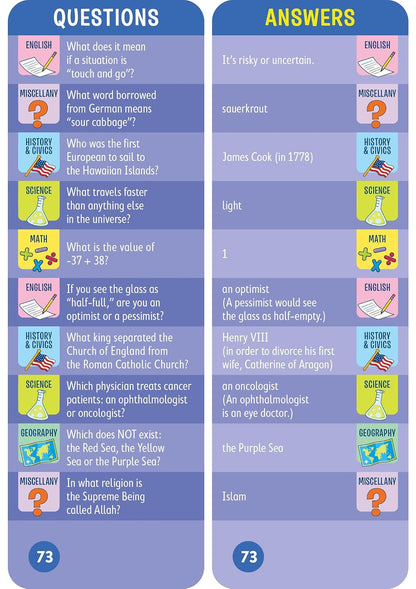 Brain Quest 7th Grade Smart Cards Revised 4th Edition (Brain Quest Smart Cards)
