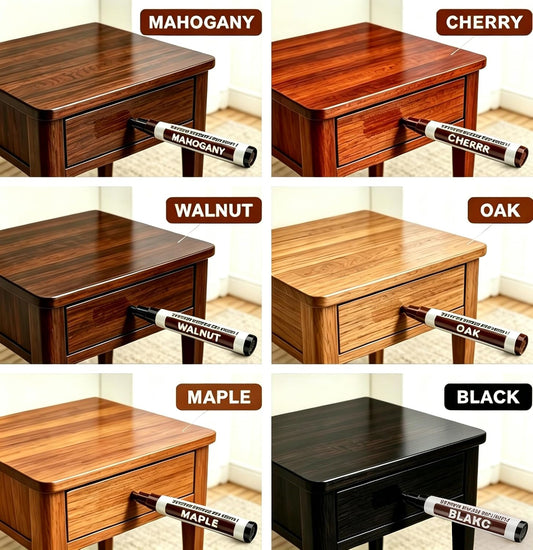 6 Pack Wood Furniture Repair Markers, Quick Dry Touch Up Pens to Cover Scratches, Stains and Defects on Hardwood Floor, Cabinet, Wooden Door, Furniture Repair Kit for Home Use