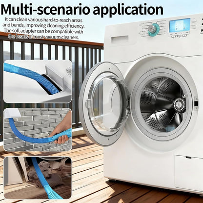 Universal Dryer Vent Cleaner Kit Compatible with All Vacuum Cleaner Include Vacuum Hose Attachment Accessories Brush Lint Brush,Dryer Vent Vacuum Hose (Dark Blue)