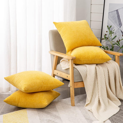 GAWAMAY Lumbar Support Pillow Decorative Rectangle Throw Pillow Covers 12"x20" Inch Set of 2, Soft Chenille Fall Pillowcase for Living Room Bedroom Sofa Couch Cushion Cover Grey 30x50cm (No Insert)