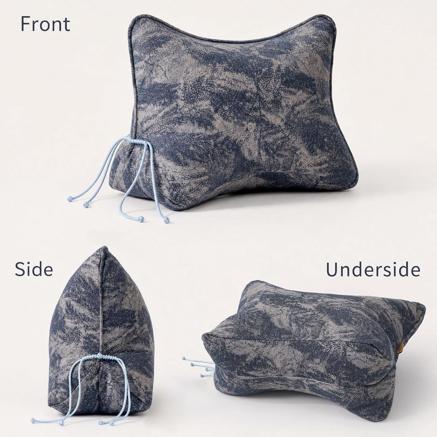 Pat. Pend. Lumbar Support Pillow, Reading Pillow, Moss Green | Back pillow for reading on a couch, sofa, or armchair; triangle cushion with removable, washable cover for lounging